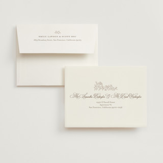 This is a natural wedding thank you cards with standard by BR Designs called vintage flourishes printing on strathmore in standard