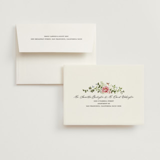 This is a peony wedding thank you cards with standard by Sarah Knight called ornate printing on strathmore in standard