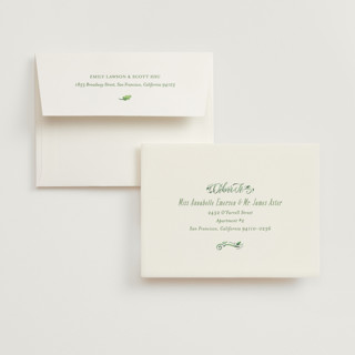 This is a ivory wedding thank you cards with standard by Laura Bolter called growing ampersand printing on strathmore in standard