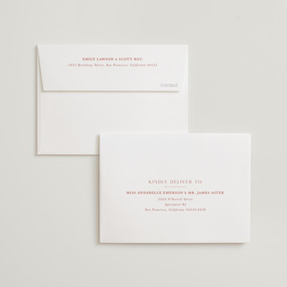 This is a terracotta wedding thank you cards with standard by Monika Konieczna called simple elegance printing on strathmore in standard