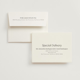 This is a ivory wedding thank you cards with standard by Melanie Kosuge called ayumi printing on strathmore in standard