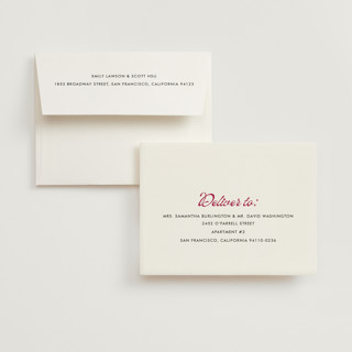 This is a garnet wedding thank you cards with standard by Morgan Kendall called victorian chic printing on strathmore in standard