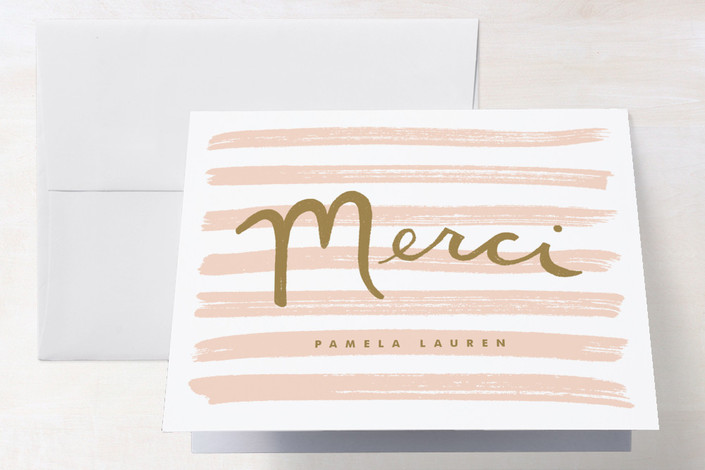 French Stripes Folded Thank You Card by Monica Tuazon Minted