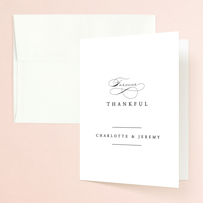 "Together With You" - Folded Wedding Thank You Cards in Noir by Kimberly FitzSimons.
