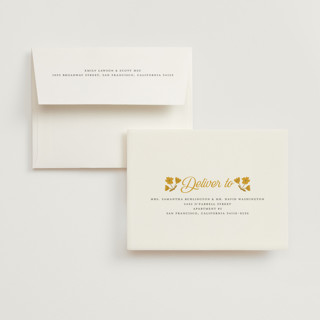 This is a yolk wedding thank you cards with standard by Morgan Kendall called vintage wildflowers printing on strathmore in standard