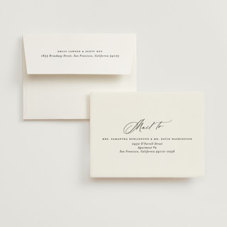 This is a ivory wedding thank you cards with standard by Carolyn Nicks called kinkaid printing on strathmore in standard