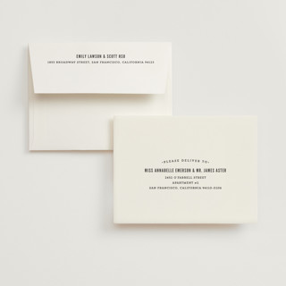 This is a mocha wedding thank you cards with standard by Melissa Egan of Pistols called classic type printing on strathmore in standard