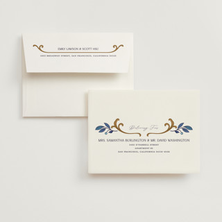 This is a cerulean wedding thank you cards with standard by GeekInk Design called gilded printing on strathmore in standard