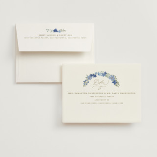 This is a blueberry wedding thank you cards with standard by Creo Study called nilgiri printing on strathmore in standard