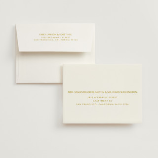 This is a marigold wedding thank you cards with standard by Stacey Day called swoop printing on strathmore in standard