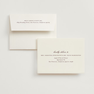 This is a burgundy wedding thank you cards with standard by Erica Krystek called chantilly printing on strathmore in standard