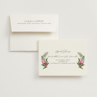 This is a lime wedding thank you cards with standard by Elly called tropical garden printing on strathmore in standard