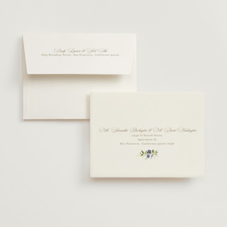 This is a iris wedding thank you cards with standard by Everett Paper Goods called wildflower trellis printing on strathmore in standard