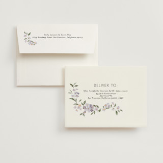 This is a periwinkle wedding thank you cards with standard by Itsy Belle Studio called sweeping vine printing on strathmore in standard