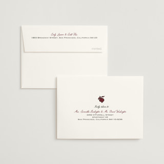This is a pomegranate wedding thank you cards with standard by Helena Vitto called love rests in a garden printing on strathmore in standard