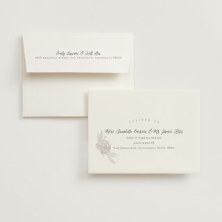 This is a peach wedding thank you cards with standard by Lori Wemple called monogram floral printing on strathmore in standard