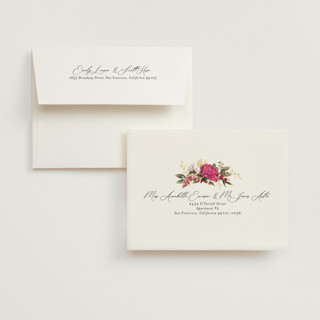 This is a magenta wedding thank you cards with standard by Susan Moyal called lush printing on strathmore in standard