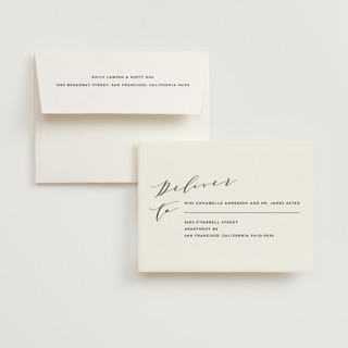 This is a tuxedo wedding thank you cards with standard by Simona Camp called elegant monogram printing on strathmore in standard