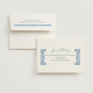 This is a porcelain wedding thank you cards with standard by Elly called porcelain floral printing on strathmore in standard