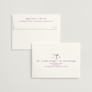 This is a mulberry wedding thank you cards with standard by Cass Loh called chic soirée printing on strathmore in standard
