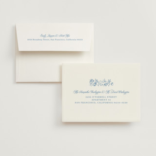 This is a sky wedding thank you cards with standard by Robert and Stella called framed florals printing on strathmore in standard