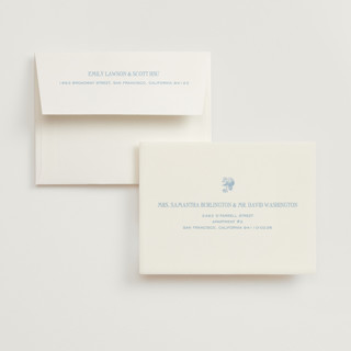 This is a sky wedding thank you cards with standard by Megan Davis called cheseapeake printing on strathmore in standard