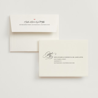 This is a petal pink wedding thank you cards with standard by Annie Clark called winter flourish printing on strathmore in standard