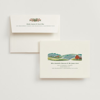 This is a barn wedding thank you cards with standard by Paper Sun Studio called farm and field printing on strathmore in standard