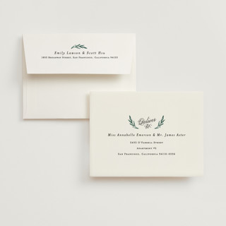 This is a forest green wedding thank you cards with standard by Alethea and Ruth called elegant crest printing on strathmore in standard