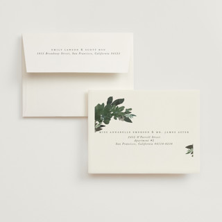 This is a evergreen wedding thank you cards with standard by Grace Kreinbrink called foliage wreath printing on strathmore in standard