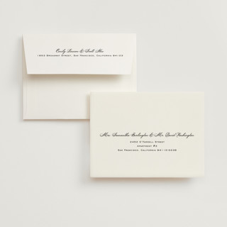 This is a cotton wedding thank you cards with standard by Amy Kross called aspen knoll printing on strathmore in standard