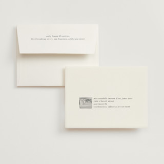 This is a coal wedding thank you cards with standard by Caitlin Mac called art deco frame printing on strathmore in standard