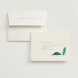 This is a jewel wedding thank you cards with standard by Lori Wemple called gemstones printing on strathmore in standard