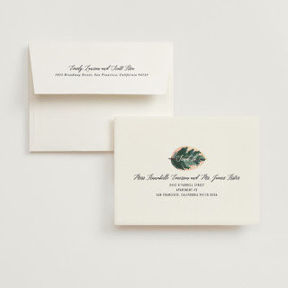 This is a midnight wedding thank you cards with standard by Hooray Creative called painterly plant printing on strathmore in standard