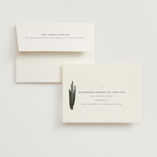 This is a sunset wedding thank you cards with standard by Owl and Toad called desert rocks printing on strathmore in standard