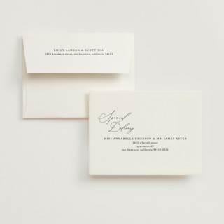 This is a alabaster wedding thank you cards with standard by Liz Conley called love story printing on strathmore in standard