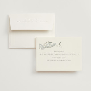 This is a sage wedding thank you cards with standard by Petra Kern called amorino printing on strathmore in standard