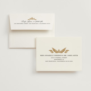 This is a sand wedding thank you cards with standard by GeekInk Design called floral mosaic printing on strathmore in standard