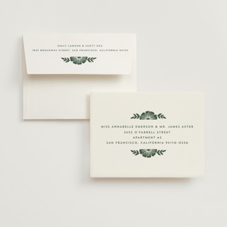 This is a fern wedding thank you cards with standard by Katharine Watson called block print frame printing on strathmore in standard