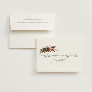 This is a autumn wedding thank you cards with standard by Kate Ahn called poetique printing on strathmore in standard