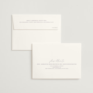 This is a lilac wedding thank you cards with foil pressed by Inkblot Design called metro printing on strathmore in standard