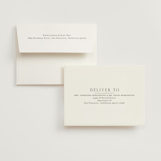 This is a champagne wedding thank you cards with foil pressed by Nicole Walsh called grace printing on strathmore in standard
