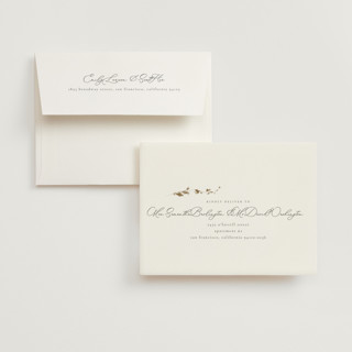 This is a luxe neutral wedding thank you cards with foil pressed by Design Lotus called forever and a day printing on strathmore in standard