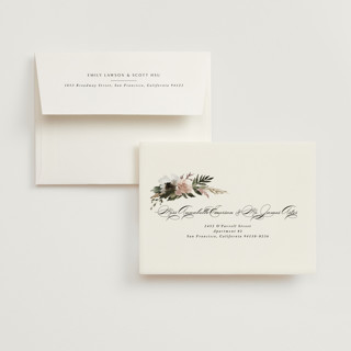 This is a rose quartz wedding thank you cards with foil pressed by Kate Ahn called poetique printing on strathmore in standard