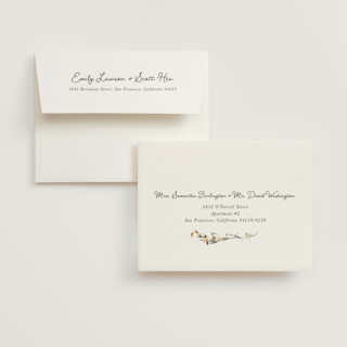 This is a garden green wedding thank you cards with foil pressed by Lucrecia Caporale called coastal bloom printing on strathmore in standard