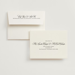 This is a silk wedding thank you cards with foil pressed by Kelly Schmidt called monogram script printing on strathmore in standard