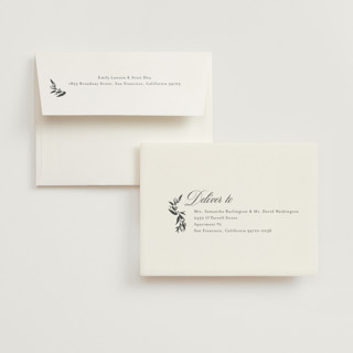 This is a chantilly wedding thank you cards with foil pressed by Jessica Williams called vining printing on strathmore in standard