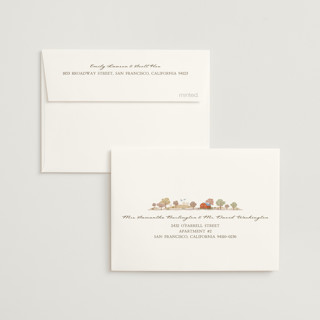 This is a autumnal wedding thank you cards with foil pressed by Paper Sun Studio called countryside printing on strathmore in standard