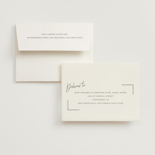 This is a milk white wedding thank you cards with foil pressed by Robin Ott called balanced printing on strathmore in standard