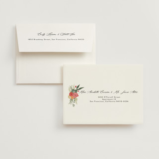 This is a hibiscus wedding thank you cards with foil pressed by Susan Moyal called botanical edge printing on strathmore in standard